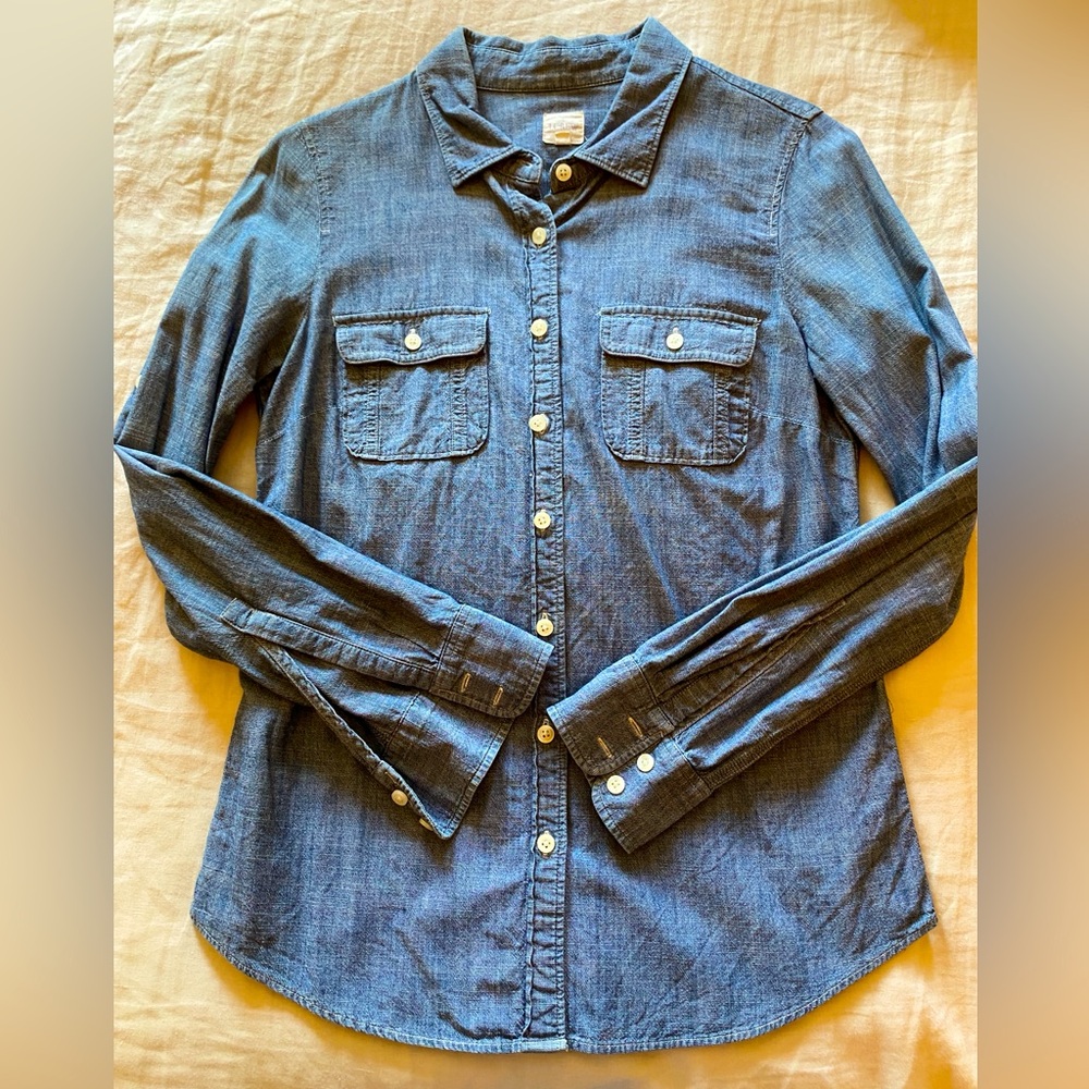 J. Crew Chambray Shirt with Buttons